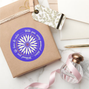 STICKER ROND CADEAU MODERNE FLEUR DE MAMAN PAPA SOEUR FILS PATR