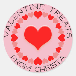 Sticker Rond Cadeau personnalisé Valentine Traitements Cercle d