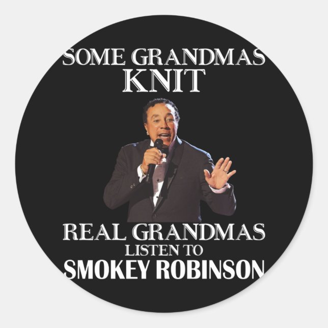 Sticker Rond Cadeau pour de vraies mamans Écouter Smokey Robins (Devant)