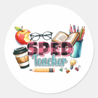 Sticker Rond Cadeau pour Enseignant | Enseignant Spécialisé