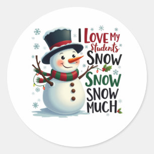 Sticker Rond Cadeau pour Enseignant J'Aime Mes Élèves Telleme