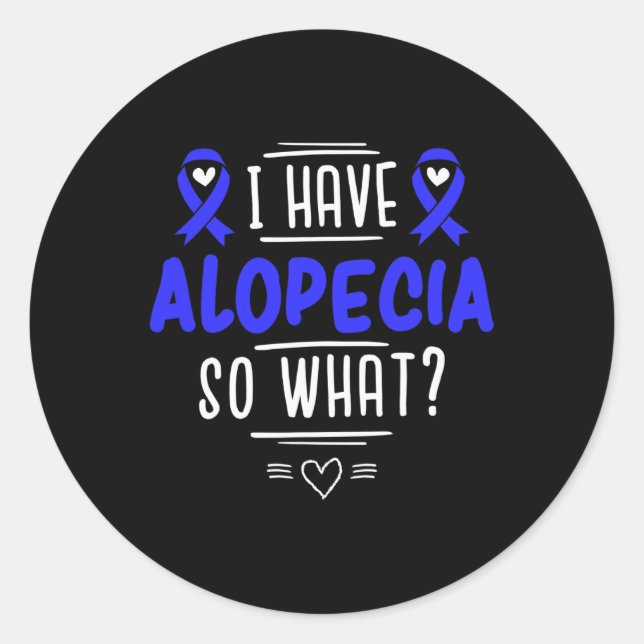 Sticker Rond Cadeau pour la calvitie ponctuelle Patients Perte  (Devant)