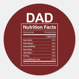 Sticker Rond Cadeau Pour Papa Fête des pères Cadeau Papa Nutrit