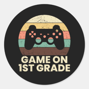 Sticker Rond Cadeau Rétro pour Élève de Première Année pour la