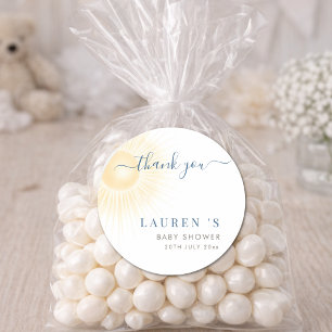 Sticker Rond Cadeau Simple pour Baby Shower : Voici venir le so