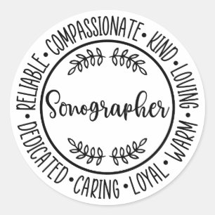 Sticker Rond Cadeau Sonographe, Sonographie, Technique Ultrasou