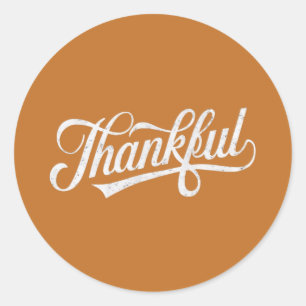 Sticker Rond Cadeau vintage de remerciement de Thanksgiving d'a