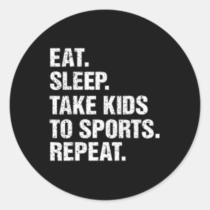 Sticker Rond Cadeau vintage Mange Sommeil Prendre les enfants a