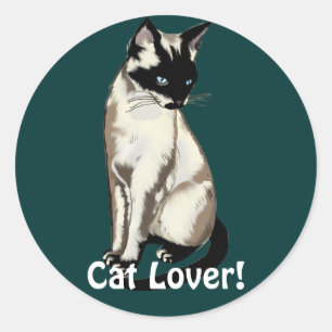 Sticker Rond Cadeaux Amoureux de les chats siamois
