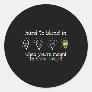 Sticker Rond Cadeaux autistiques Enfants Hommes Femmes Autisme 