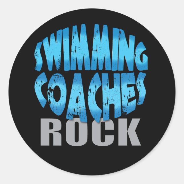 Sticker Rond Cadeaux Coaches De Natation (Devant)