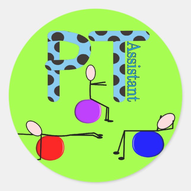 Sticker Rond Cadeaux d'aide en physiothérapie (Devant)