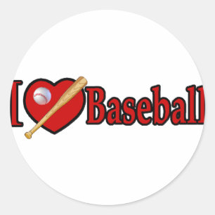 Sticker Rond Cadeaux d'amoureux du baseball