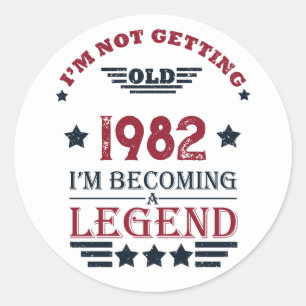 Sticker Rond Cadeaux d'anniversaire vintages personnalisés