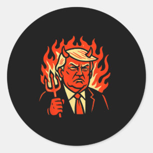 Sticker Rond Cadeaux d'Antichrist Trump