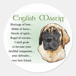 Sticker Rond Cadeaux d'art Mastiff anglais