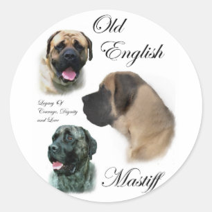 Sticker Rond Cadeaux d'art Mastiff anglais