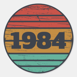 Sticker Rond Cadeaux de 40e anniversaire vintages personnalisés