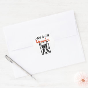 Sticker Rond Cadeaux de chats noirs