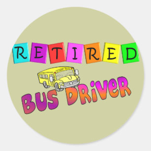 Sticker Rond Cadeaux de chauffeur de bus à la retraite