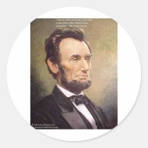Sticker Rond Cadeaux de citations d'Abe Lincoln "Plus sage" T-s