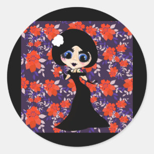 Sticker Rond Cadeaux de filles gothiques