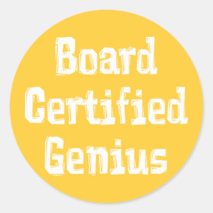 Sticker Rond Cadeaux de génie certifiés par le conseil