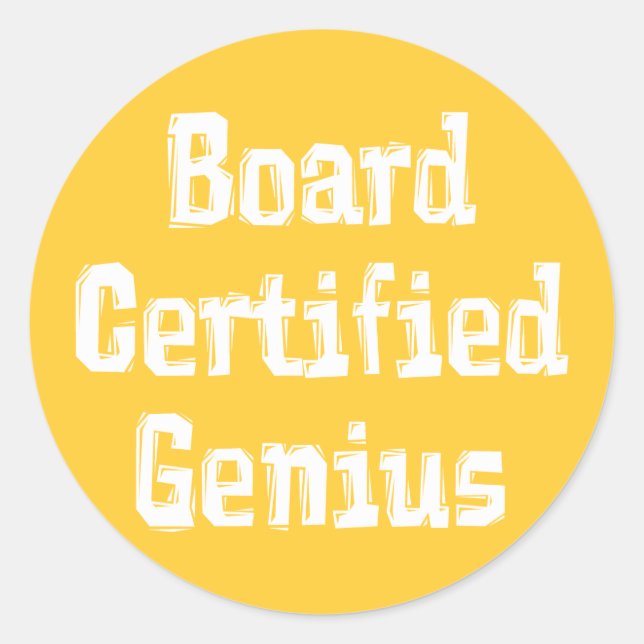 Sticker Rond Cadeaux de génie certifiés par le conseil (Devant)