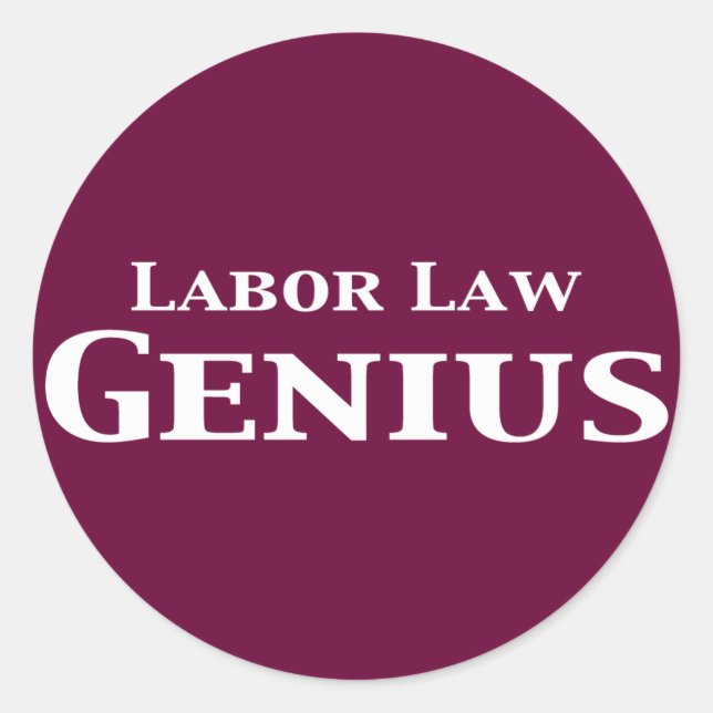 Sticker Rond Cadeaux de génie du droit du travail (Devant)