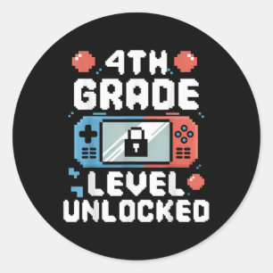 Sticker Rond Cadeaux de jeux vidéo débloqués de niveau 4e année