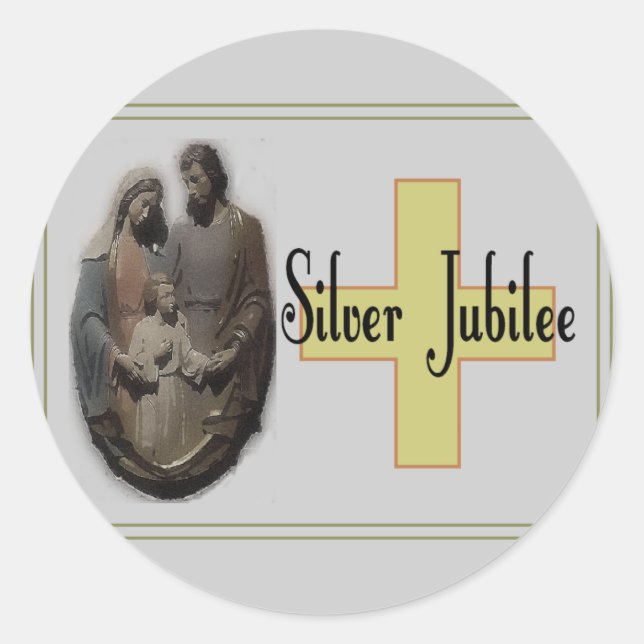 Sticker Rond Cadeaux De Jubilé D'Argent Pour Les Soeurs (Devant)