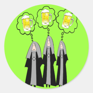 Sticker Rond Cadeaux de la religieuse catholique~~Hilarié