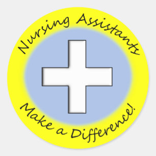 Sticker Rond Cadeaux de l'adjoint aux soins infirmiers "Faire u