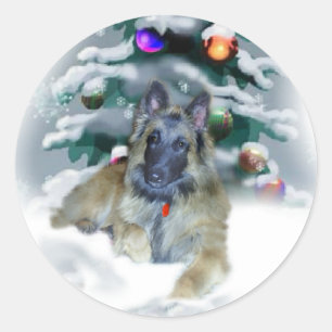 Sticker Rond Cadeaux de Noël Tervuren belge