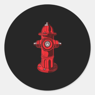 Sticker Rond Cadeaux de pompiers Red Graphic