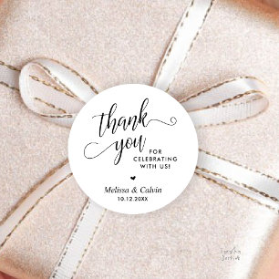 Sticker Rond Cadeaux de remerciement de mariage minimaliste mod