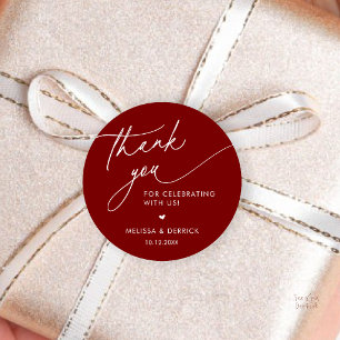 Sticker Rond Cadeaux de remerciement de mariage minimaliste mod