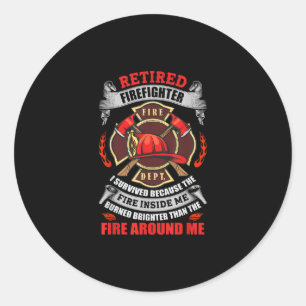 Sticker Rond Cadeaux De Retraite Des Pompiers Pour Hommes 2021