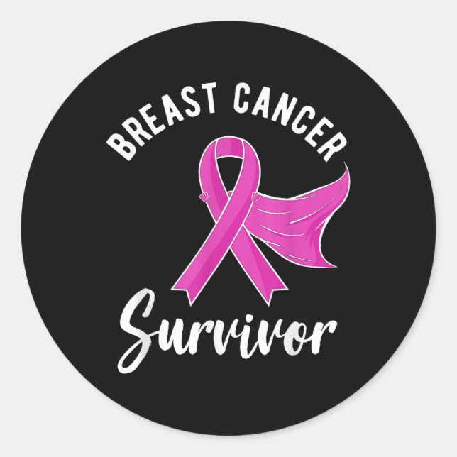 Sticker Rond Cadeaux de sensibilisation au cancer du sein Femme (Devant)