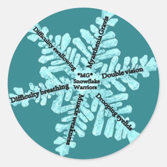 Sticker Rond Cadeaux de sensibilisation Myasthenia Gravis (Devant)