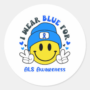 Sticker Rond Cadeaux de soutien au ruban de sensibilisation ALS