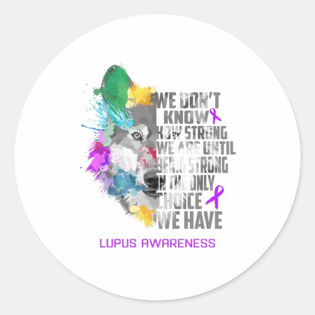 Sticker Rond Cadeaux de soutien au ruban de sensibilisation Lup (Devant)