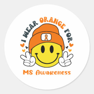 Sticker Rond Cadeaux de soutien au ruban de sensibilisation MS