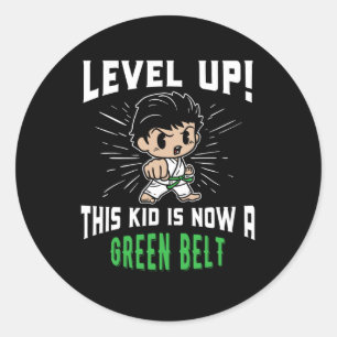 Sticker Rond Cadeaux de T Shirt de Récompense de Ceinture Verte
