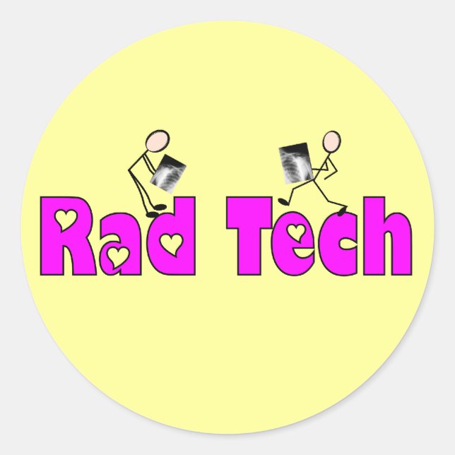 Sticker Rond Cadeaux de technicien en radiologie "Rad Tech" (Devant)
