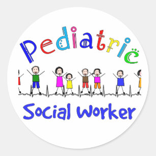 Sticker Rond Cadeaux de travailleur social pédiatrique