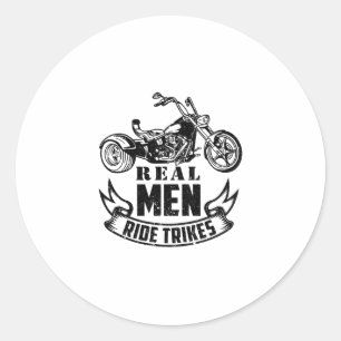 Sticker Rond Cadeaux de Trike pour hommes   Motocyclette Triker