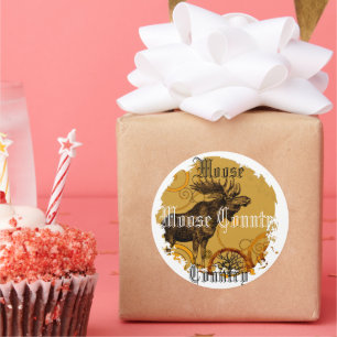 Sticker Rond Cadeaux de vieil orignal