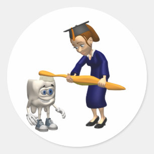 Sticker Rond Cadeaux dentaires d'obtention du diplôme d'hygiè
