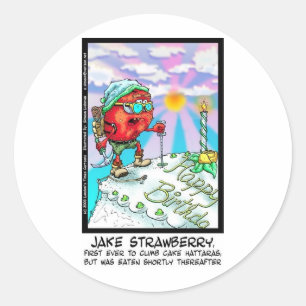 Sticker Rond Cadeaux drôles de desserts de Jake Strawberry & Li